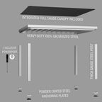 14×12 Windham Modern Steel Pergola With Sail Shade Soft Canopy