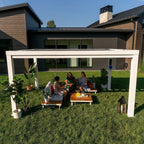 14×12 Windham Modern Steel Pergola With Sail Shade Soft Canopy