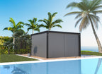 EROMMY 12x12 Pergola with Louvered Roof – Dark Grey