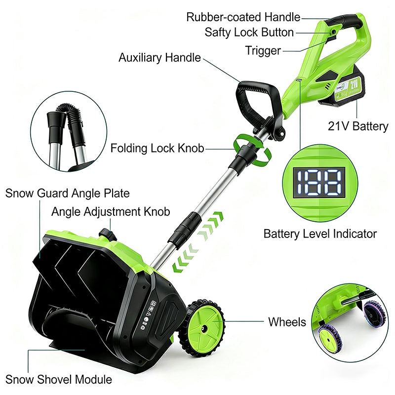 16 inches Electric Snow Shovel Plus with 2 Batteries