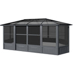 EROMMY 12X18 Solarium Room for 4 Season with Sliding Door – Grey