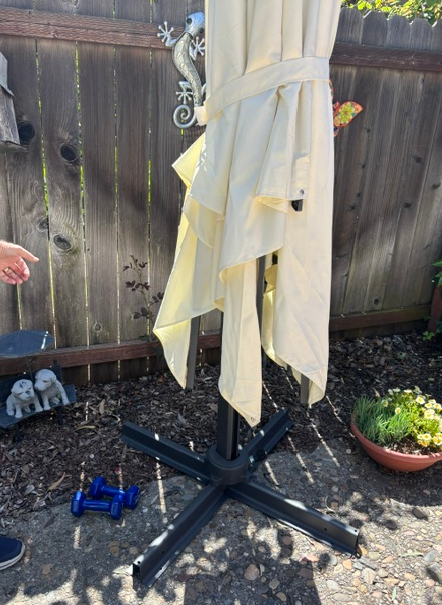 EROMMY 10 x 10 Outdoor Square Offset Umbrella with Sturdy Frame, Base Excluded - Yellow