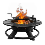Red Mountain Valley 47 in. Wood-Burning Fire Pit with Adjustable BBQ Grate, Deer Head