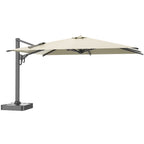 EROMMY 10 x 13 Outdoor Large Offset Umbrella, Base Excluded - Yellow