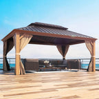 EROMMY 12X16 Hardtop Gazebo with Canopy for Poolside and Outdoor