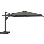 EROMMY 10 x 13 Outdoor Large Offset Umbrella, Base Excluded - Gray