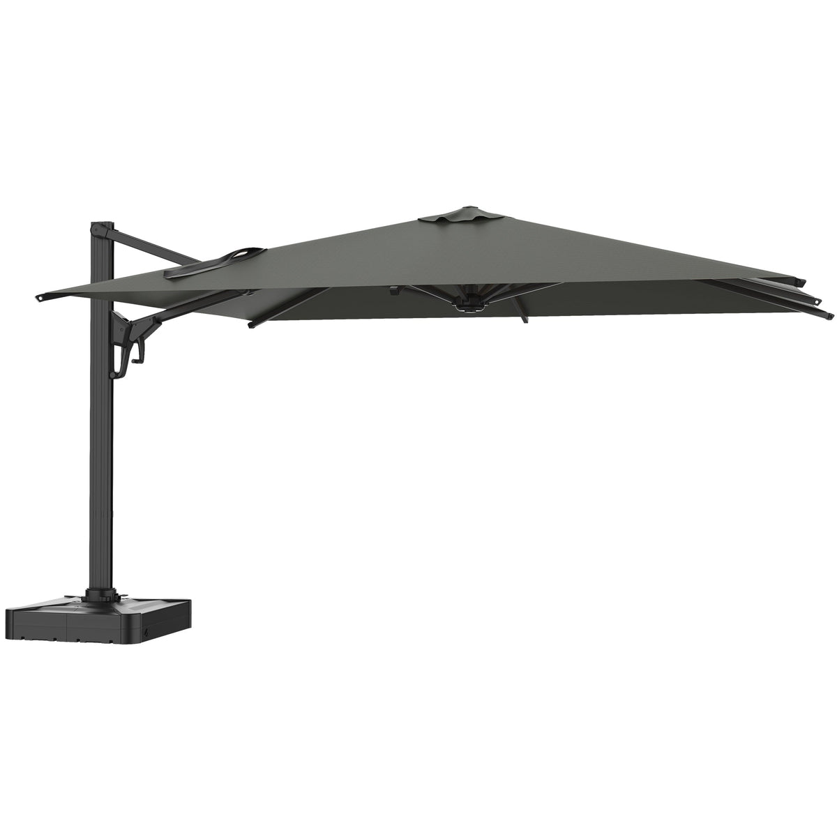 EROMMY 10 x 13 Outdoor Large Offset Umbrella, Base Excluded - Gray
