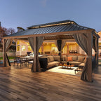 EROMMY 12X20 Hardtop Gazebo with Canopy for Poolside and Outdoor