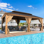 EROMMY 12X20 Hardtop Gazebo with Canopy for Poolside and Outdoor