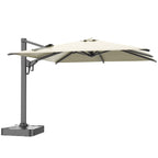 EROMMY 10 x 10 Outdoor Square Offset Umbrella with Sturdy Frame, Base Excluded - Yellow