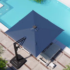 EROMMY 10 X 10 Outdoor Weather-resistant Umbrella with LED, Base Excluded - Navy