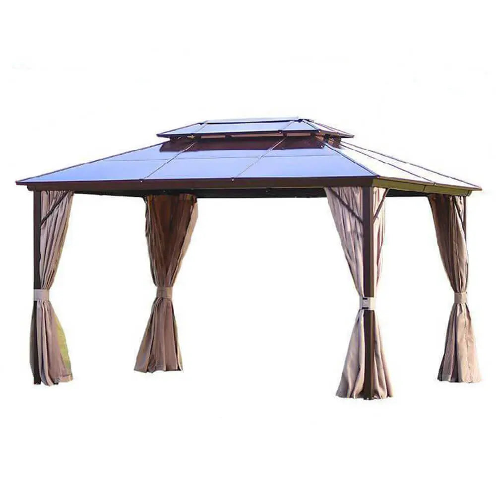 EROMMY 10X13 Gazebo with Polycarbonate Double Roof