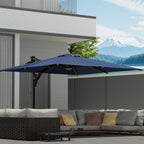 EROMMY 10 x 10 Outdoor Square Offset Umbrella with Sturdy Frame, Base Excluded - Navy
