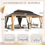 EROMMY 12x20 Hardtop Gazebo with Easy Installation