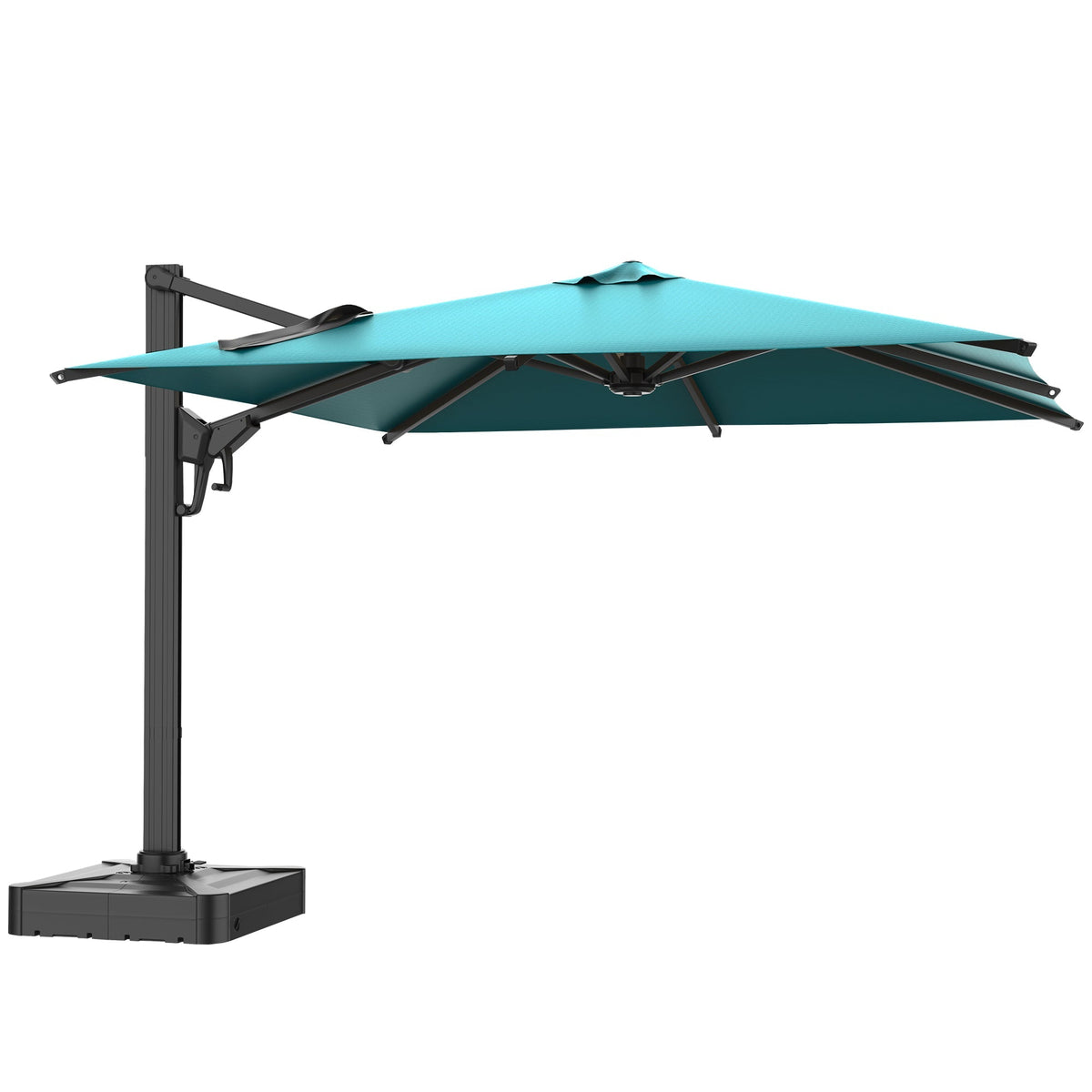 EROMMY 10 x 10 Outdoor Square Offset Umbrella with Sturdy Frame, Base Excluded - Blue
