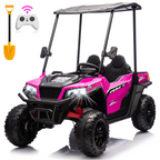 EROMMY 24V Ride on Electric Kids UTV Side by Side – Rose Red