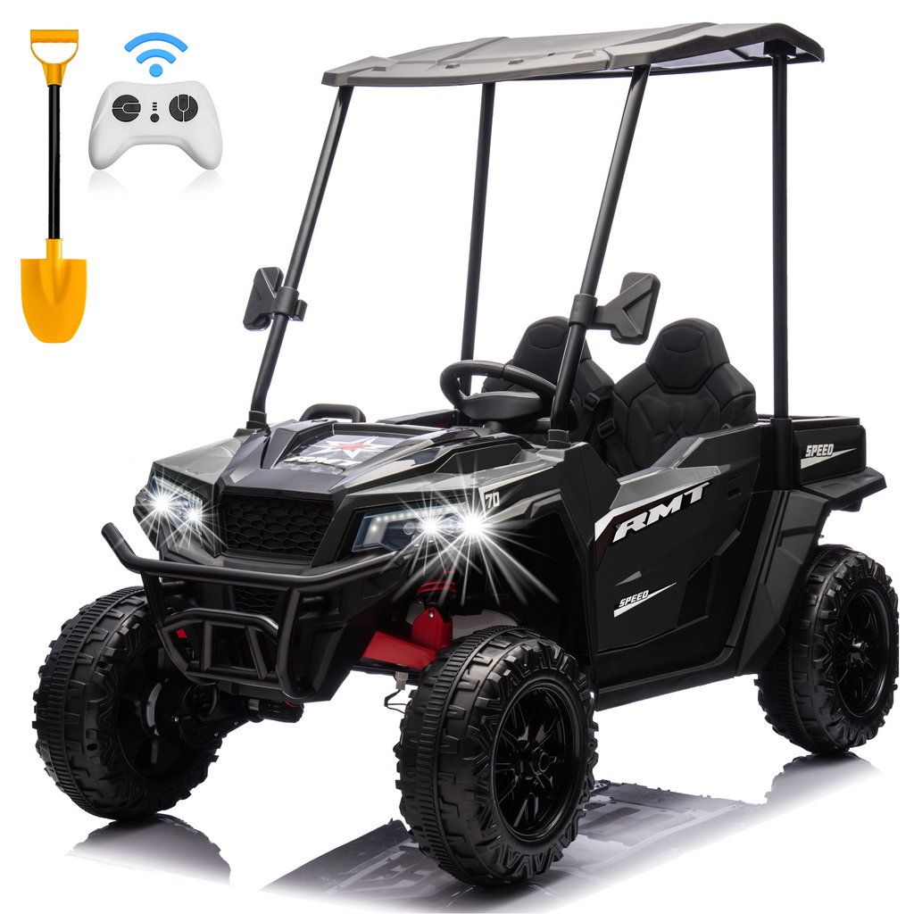 EROMMY 24V Ride on Electric Kids UTV Side by Side – Black