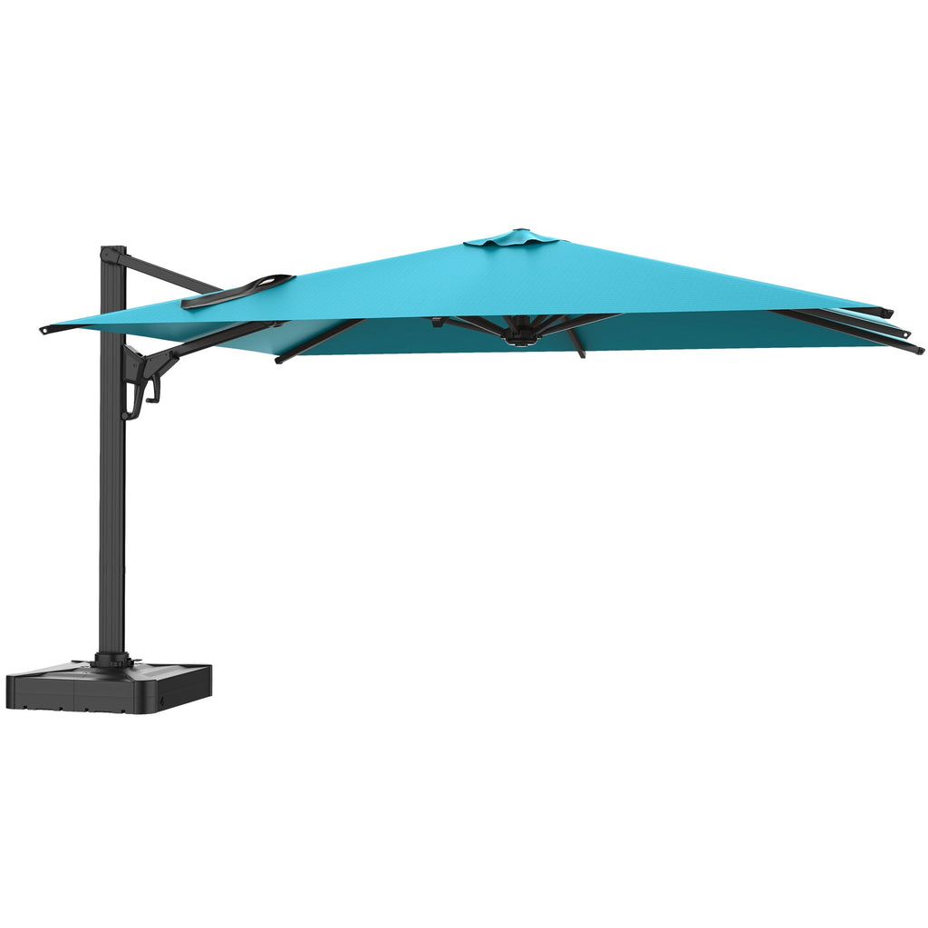 EROMMY 10 x 13 Outdoor Large Offset Umbrella, Base Excluded - Blue
