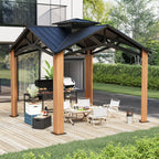 EROMMY 12X12 Hardtop Grill Gazebo with Ventilated Galvanized Steel Roof