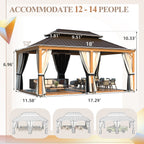 EROMMY 12x18 Hardtop Gazebo with Easy Installation