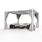 EROMMY 10x10 Louvered Pergola with Waterproof Rain Cover – White