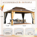 EROMMY 12x16 Hardtop Gazebo with Easy Installation