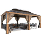 EROMMY 12X20 Hardtop Gazebo with Canopy for Poolside and Outdoor