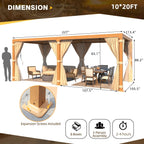 EROMMY 10X20 Louvered Pergola with Independent Adjustable Roof – Wood Grain