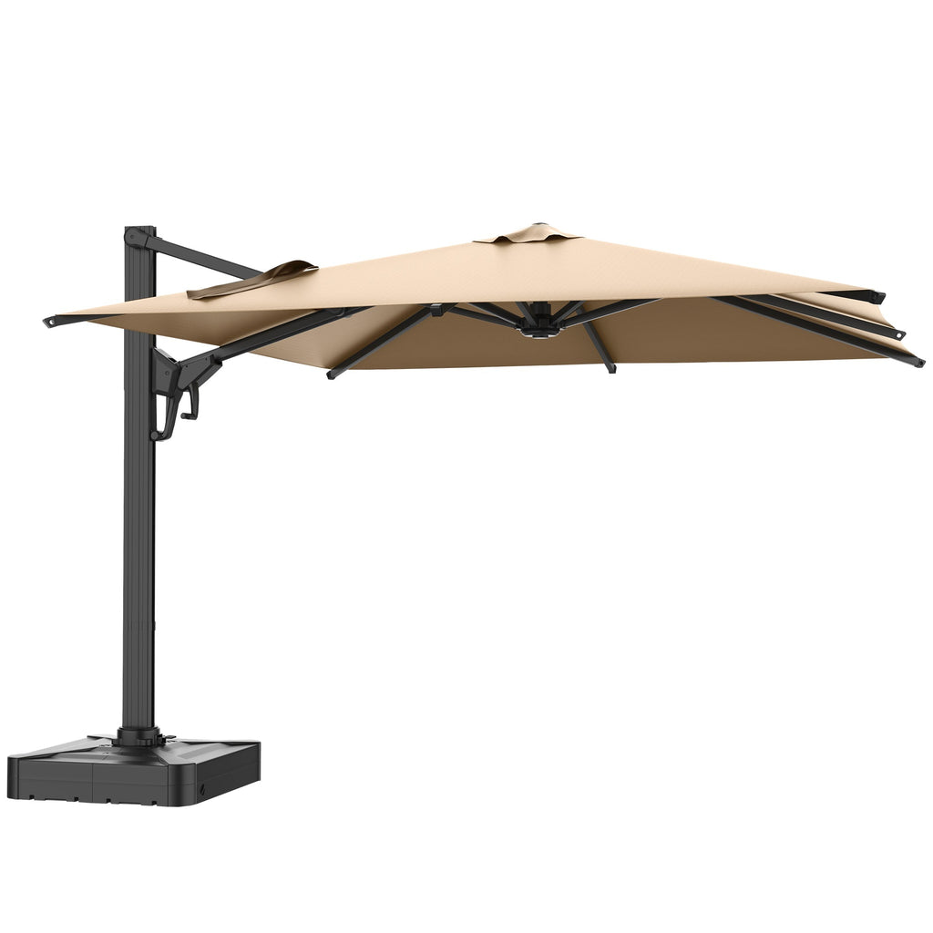 EROMMY 10 x 10 Rectangular Umbrella with Sturdy Frame, Base Excluded - Brown