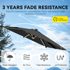 EROMMY 10 X 10 Outdoor Weather-resistant Umbrella with LED, Base Excluded - Gray