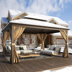 EROMMY 12X14 Hardtop Gazebo with Canopy for Poolside and Outdoor