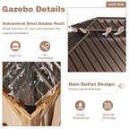 EROMMY 12X16 Hardtop Gazebo with Canopy for Poolside and Outdoor