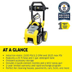 Karcher 2,100 PSI 1.2 GPM Electric Cold Water K2100PS Pressure Washer with Turbo, 15 Degree, 40 Degree and Soap Nozzles