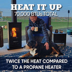 Even Embers Pellet-Fueled Patio Heater with 1 Glass Panel, 100 sq. ft., 70,000 BTU