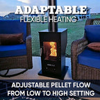 Even Embers Pellet-Fueled Patio Heater with 1 Glass Panel, 100 sq. ft., 70,000 BTU