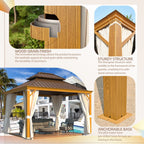 EROMMY 10x12 Aluminum Frame and Steel Top Gazebo with Gutter