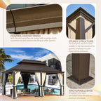 EROMMY 12x18 Hardtop Gazebo with Coated Aluminum Frame
