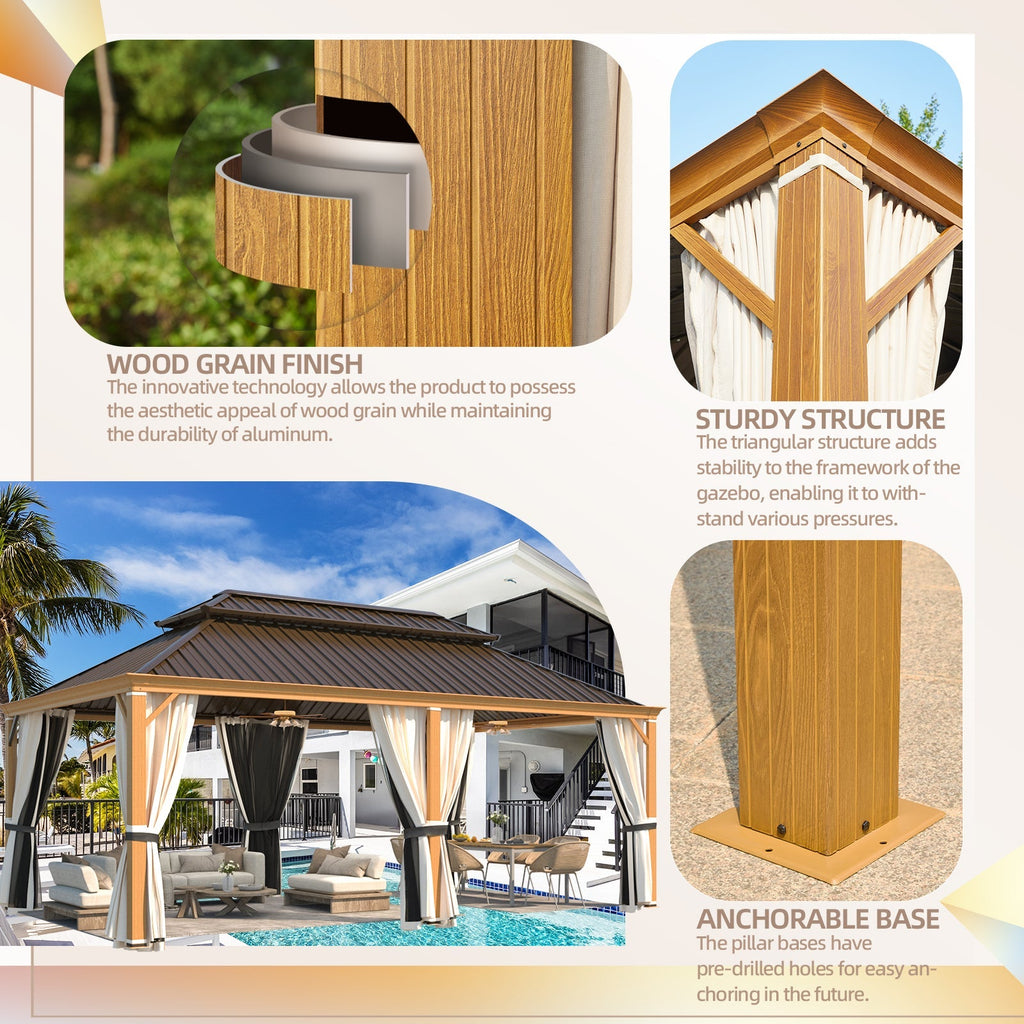 EROMMY 12x20 Hardtop Gazebo with Easy Installation