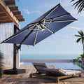 EROMMY 10 X 10 Outdoor Weather-resistant Umbrella with LED, Base Excluded - Navy