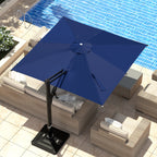 EROMMY 10 x 10 Outdoor Square Offset Umbrella with Sturdy Frame, Base Excluded - Navy