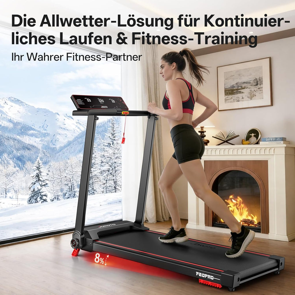 JOROTO F20PRO Laufband – 8% Steigung, 2,5 PS Motor & App-Steuerung