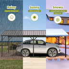 EROMMY 10X20 Metal Carport with Galvanized Roof