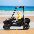 EROMMY 24V Ride on Electric Kids UTV Side by Side – Black