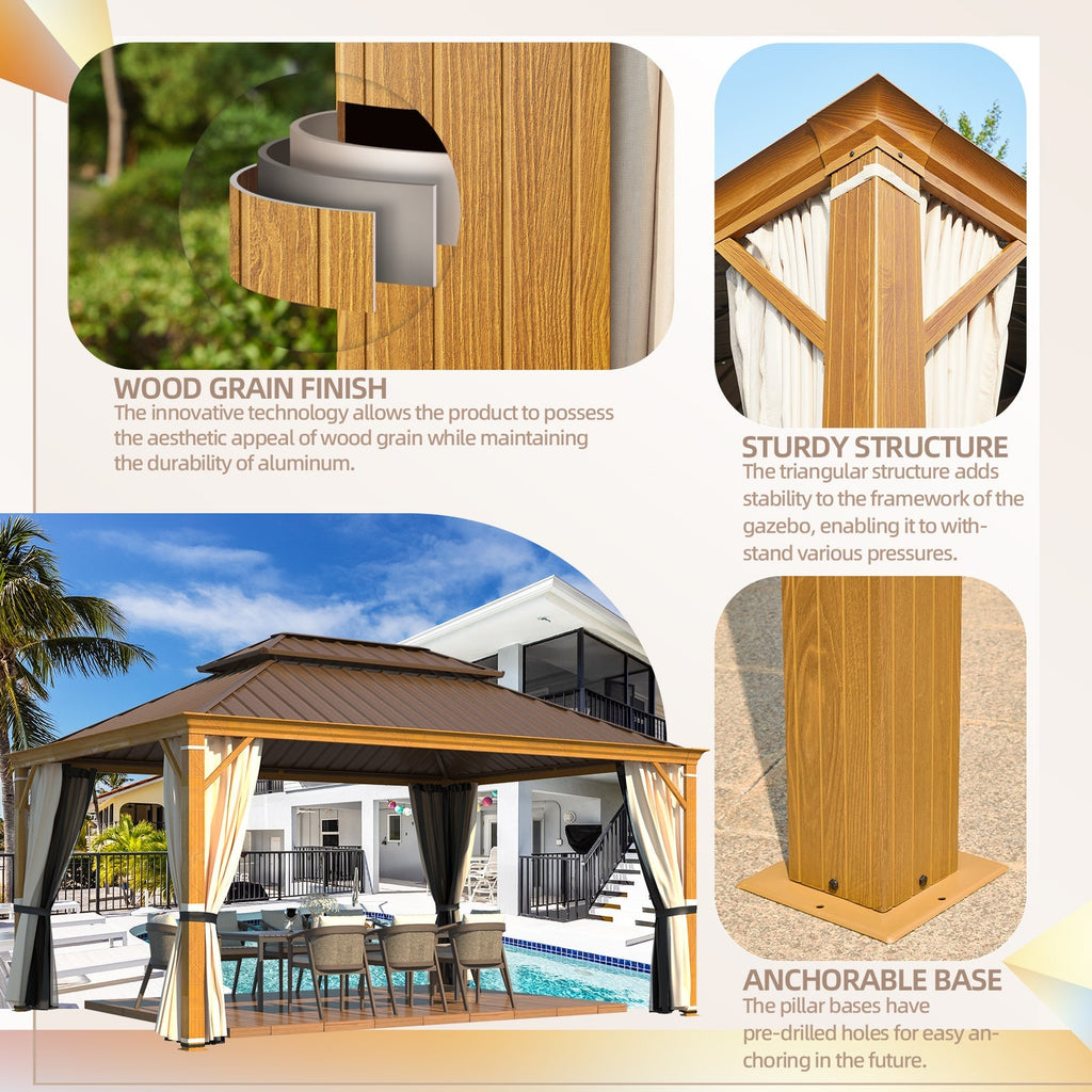 EROMMY 12x16 Hardtop Gazebo with Easy Installation