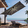 EROMMY 10 X 10 Outdoor Weather-resistant Umbrella with LED, Base Excluded - Gray