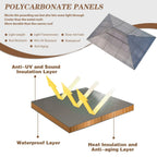 EROMMY 10X13 Gazebo with Polycarbonate Double Roof