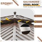 EROMMY 12X14 Hardtop Gazebo with Canopy for Poolside and Outdoor