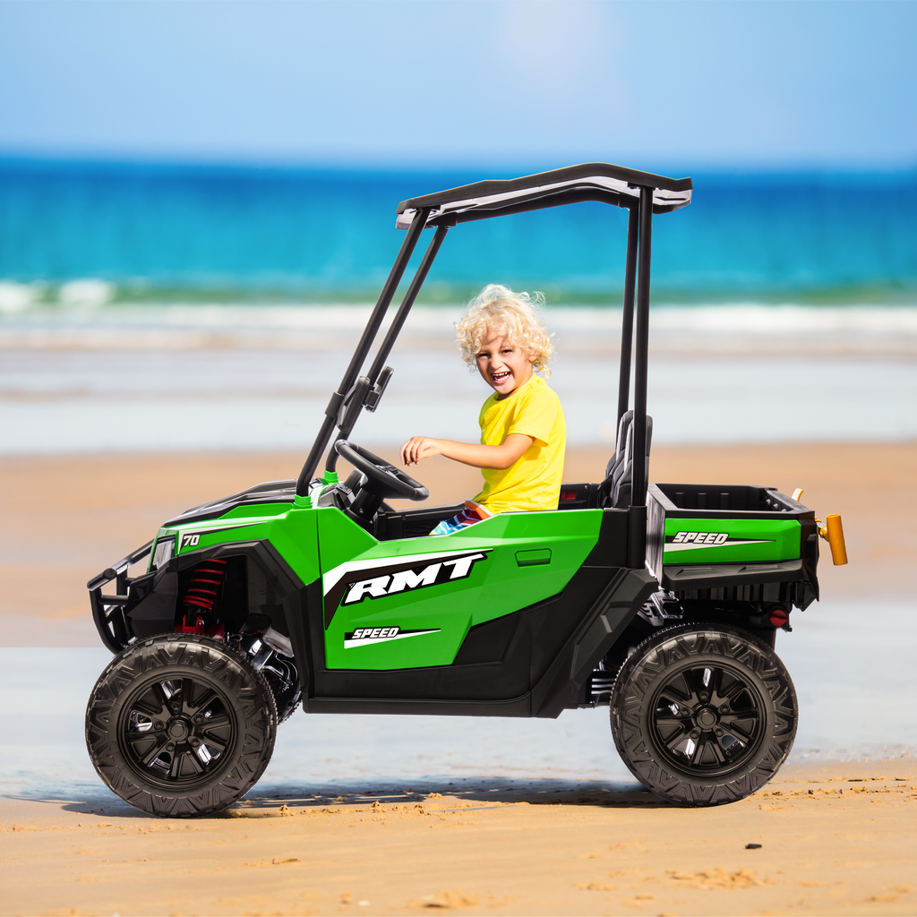 EROMMY 24V Ride on Electric Kids UTV Side by Side – Green