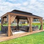 EROMMY 12X20 Hardtop Gazebo with Canopy for Poolside and Outdoor