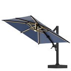 EROMMY 10 X 10 Outdoor Weather-resistant Umbrella with LED, Base Excluded - Navy